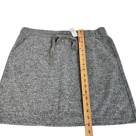 NWT Loft Women's Gray Soft Fuzzy Elastic Waist With Drawstring Mini Skirt Size L - Picture 7 of 8